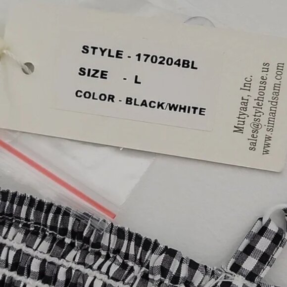 Brand New Women's SIM & SAM Gingham Crop Top - Picture 5 of 7